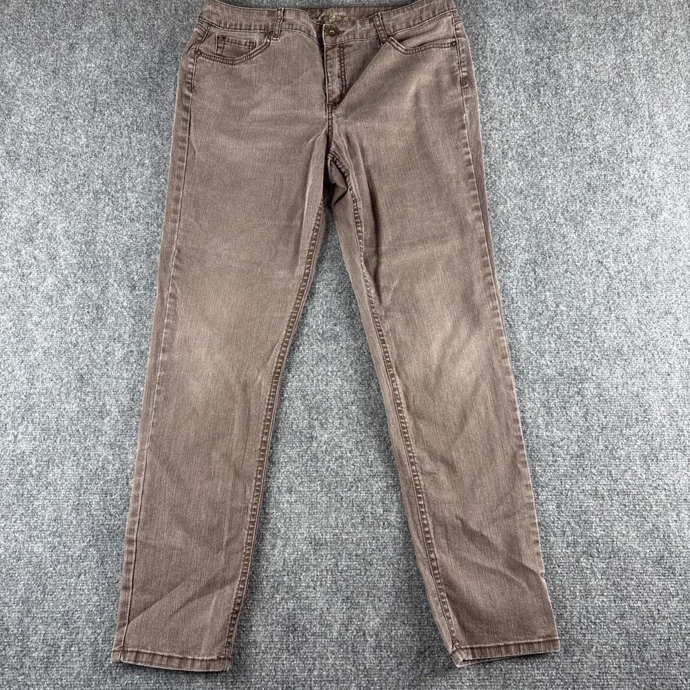 Ruff Hewn Women's Size 12 Brown Washed Skinny Jeans Cotton Stretch